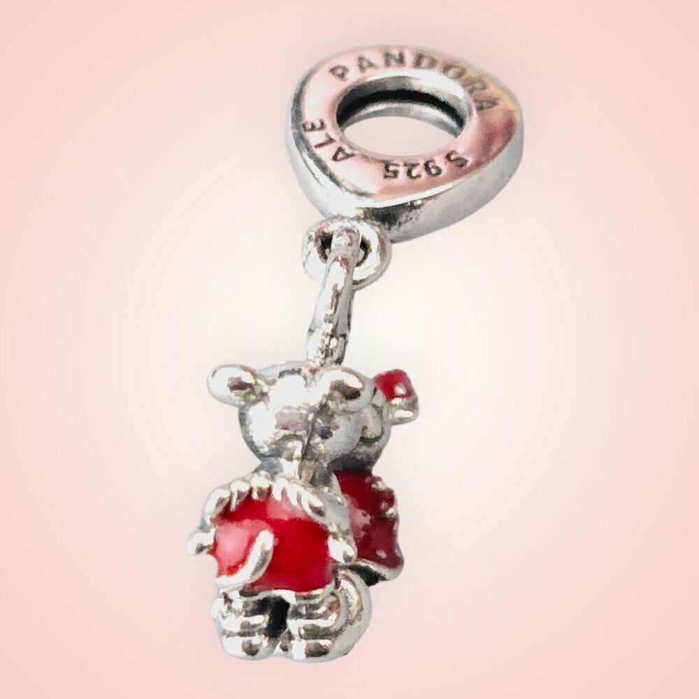 Pandora Charm Mickey and Minnie Mouse Kissing Dangle #790075C01 - Picture 7 of 8